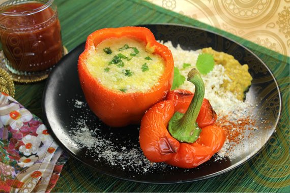 Stuffed peppers with Dal Tadka