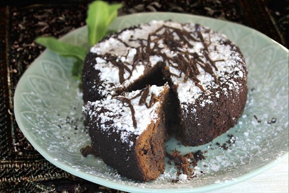 Small chocolate cake with garam masala