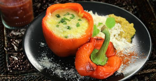 Gefüllte Paprika mit Dal Tadka